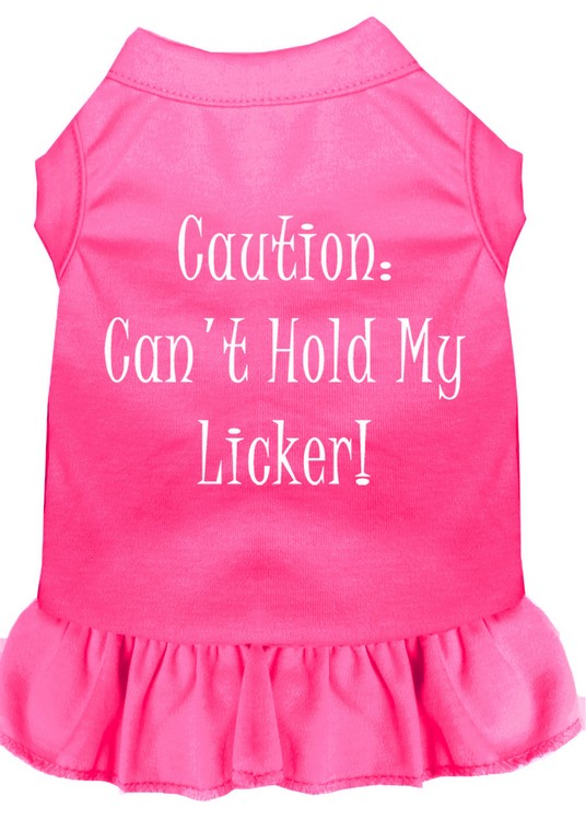 Can't Hold My Licker Screen Print Dress Bright Pink XXL